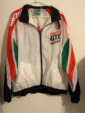 Vintage Castrol GTX Racing Windbreaker Jacket XL Zip Motorsport Racing NASCAR